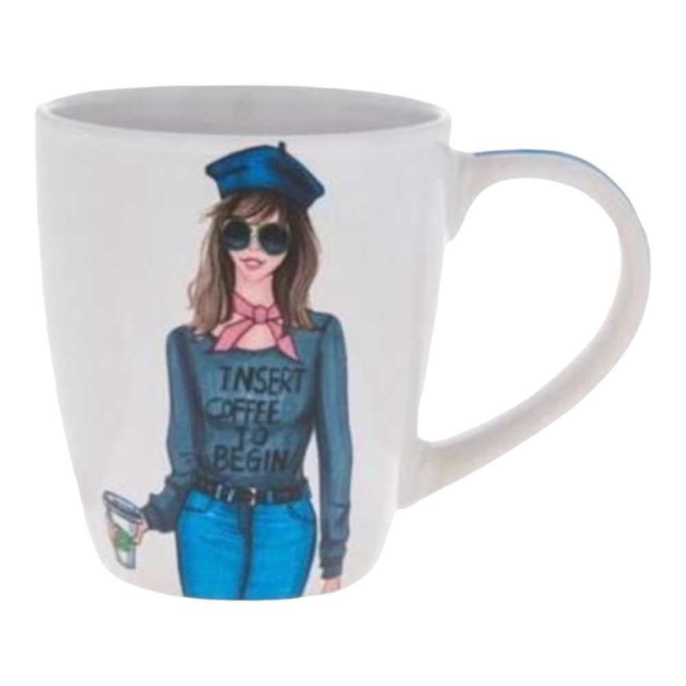 Hobby Lobby French Parisian Girl Coffee Mug Cup
